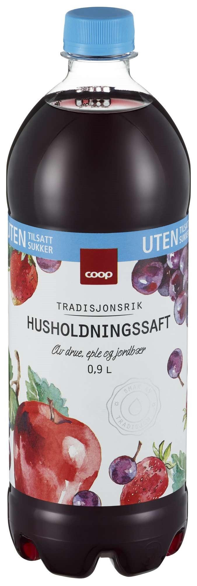 Husholdningssaft u/tilsatt sukker  0,9l