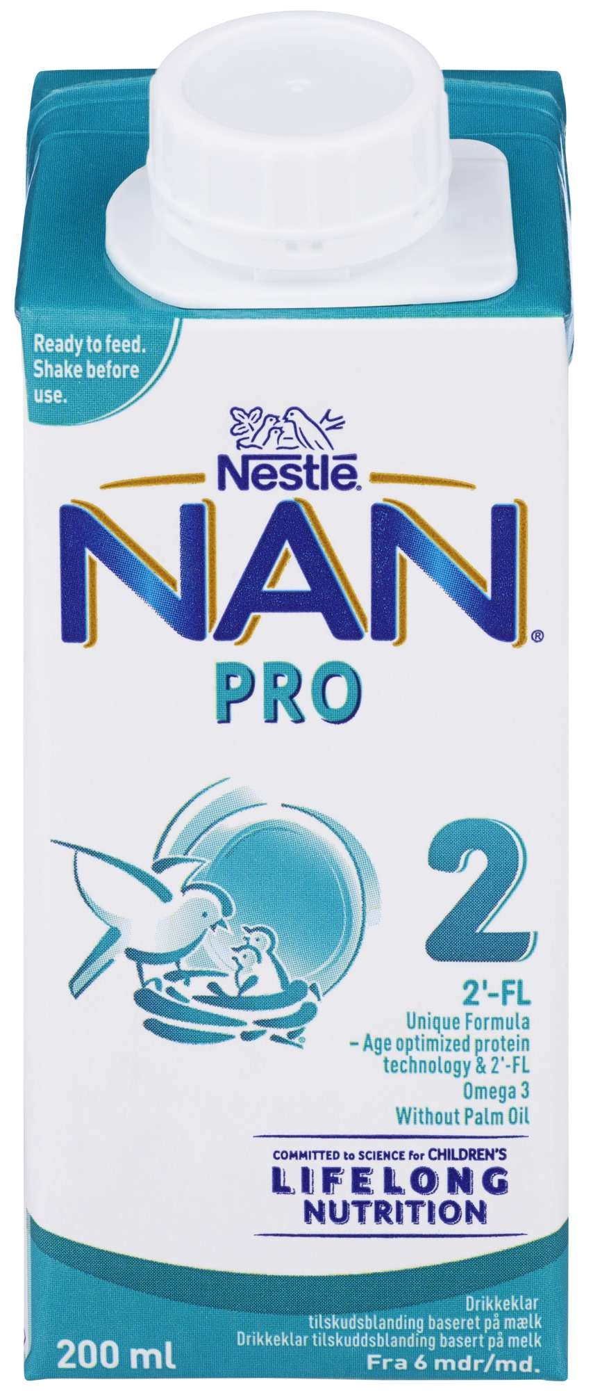 Nan pro 2 drikkeklar fra 6m 200ml