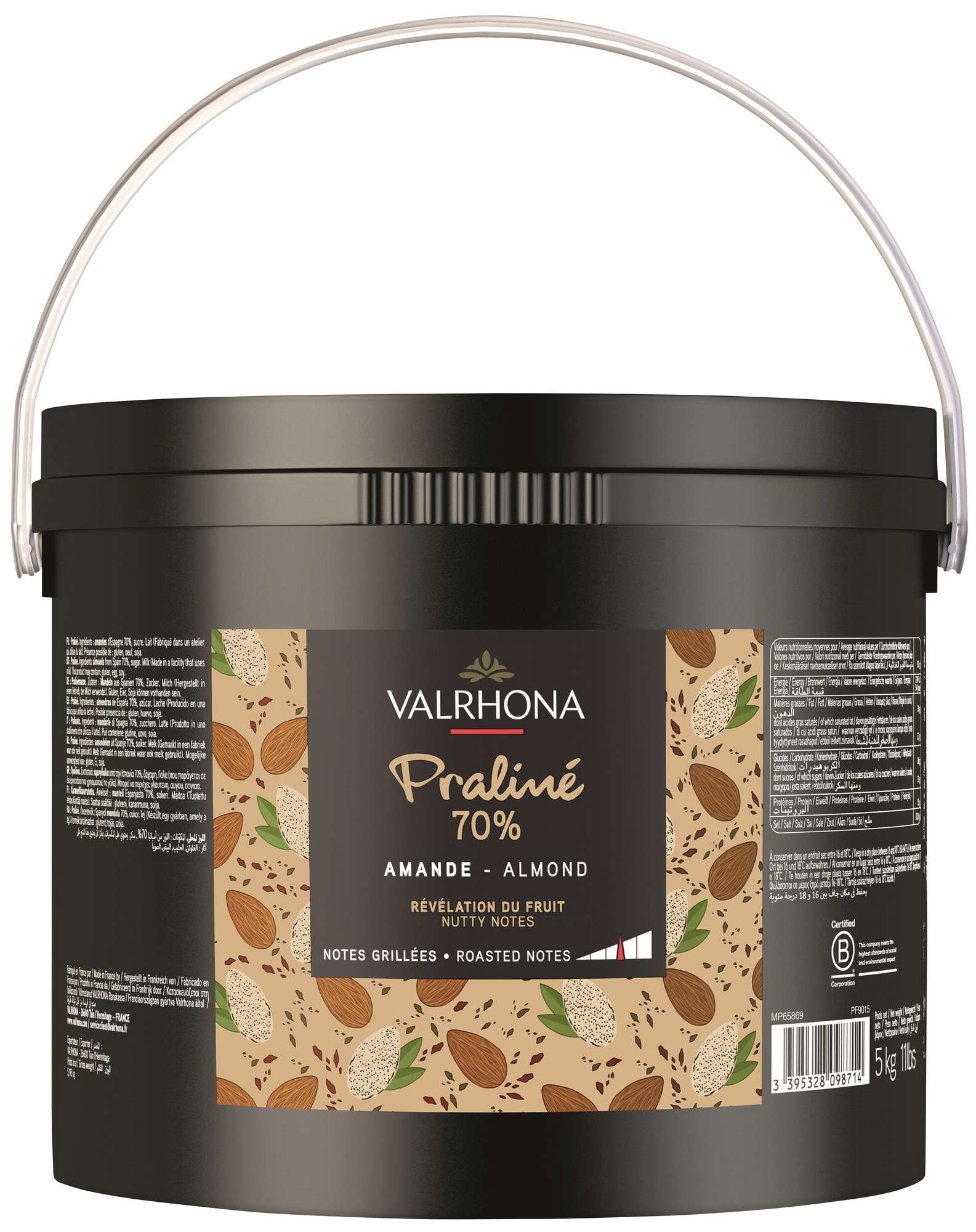 Praline 70% almond valencia   5kg