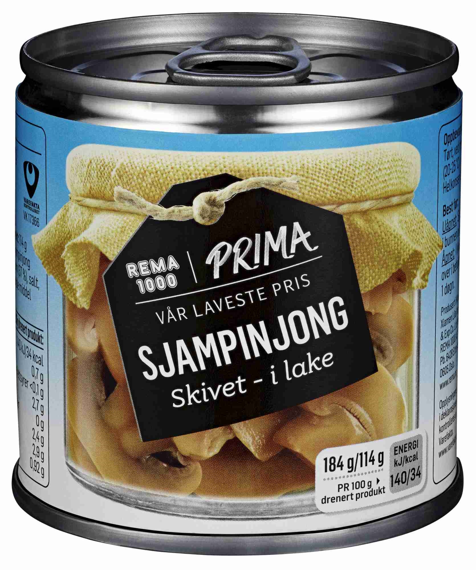 Rema 1000 skivede champignon    184g