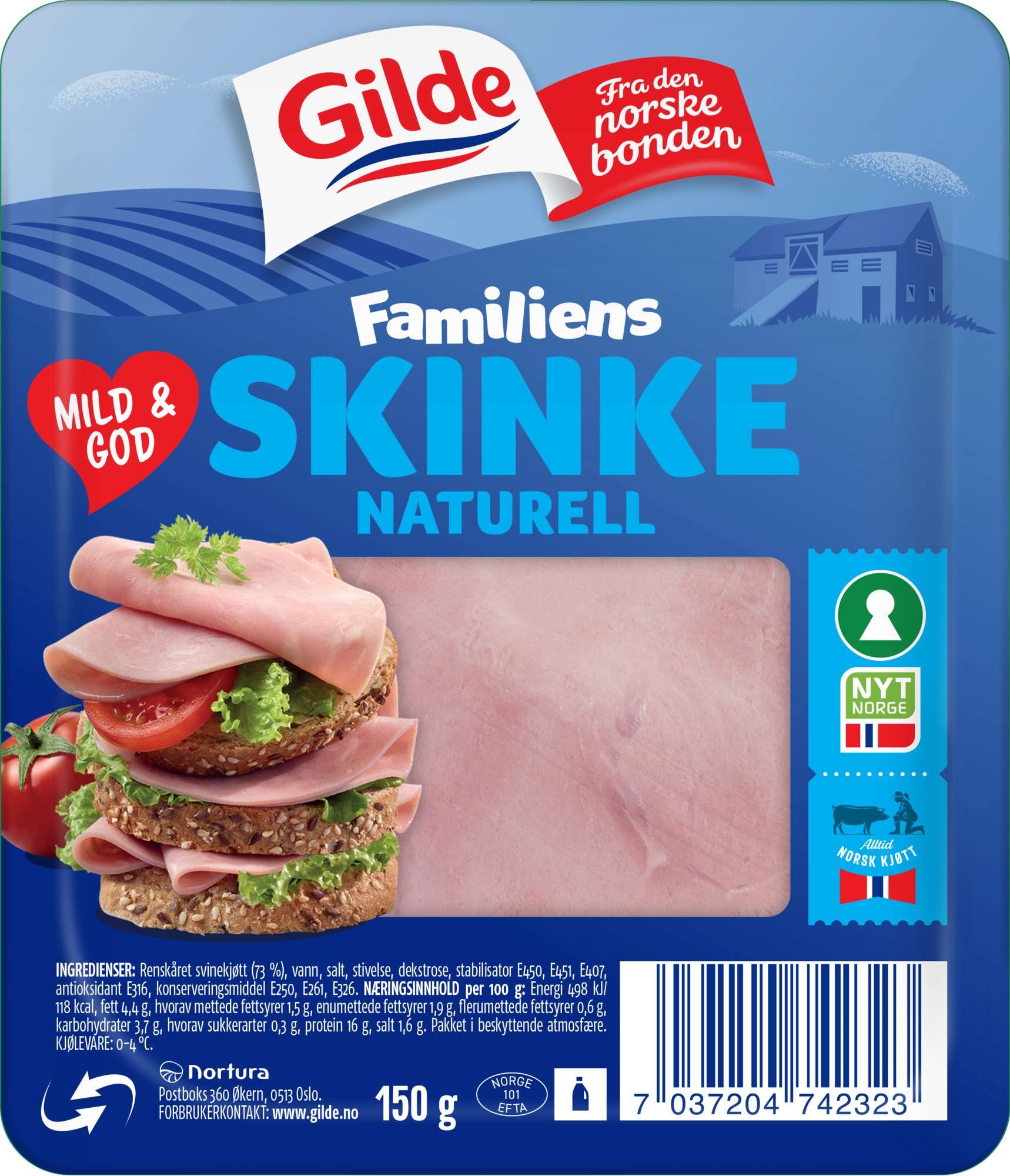 Familieskinke skivet   150g