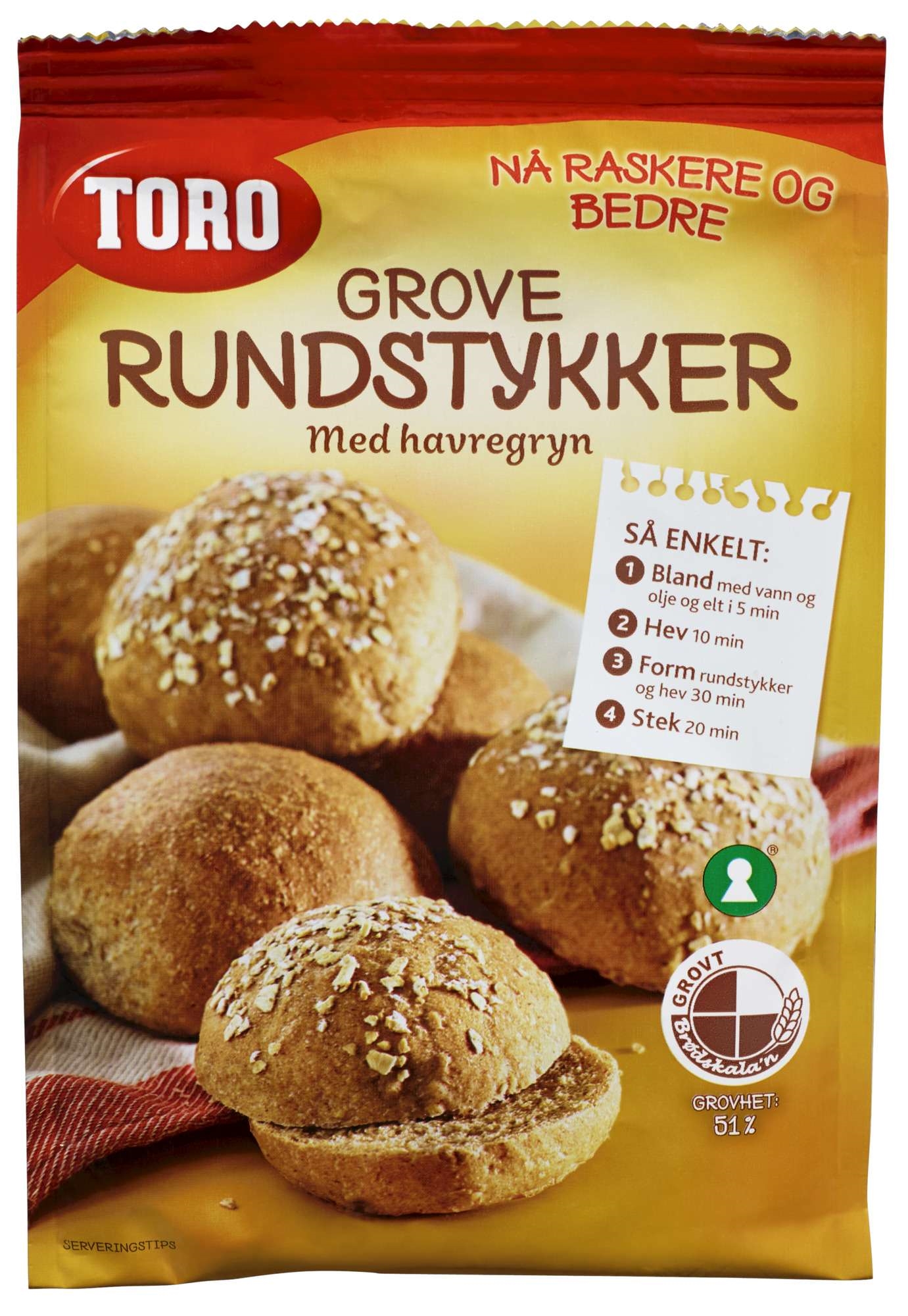 Bakemiks grove rundstykker m/gjær 568g