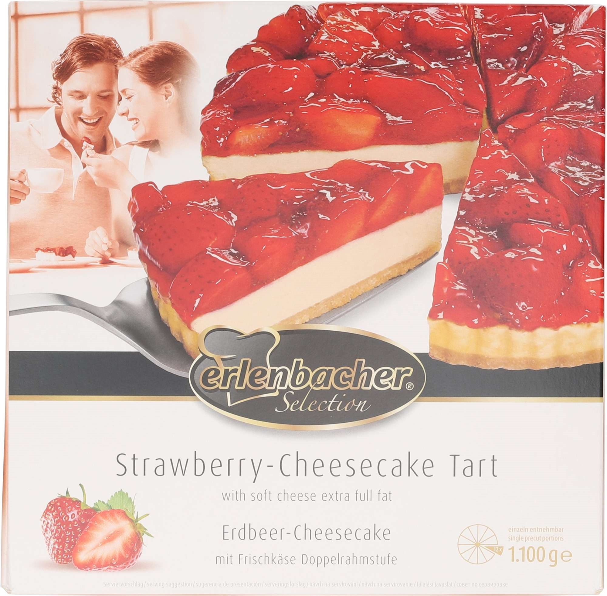 Jordbær ostekake oppdelt 12bit   1,1kg   4stk