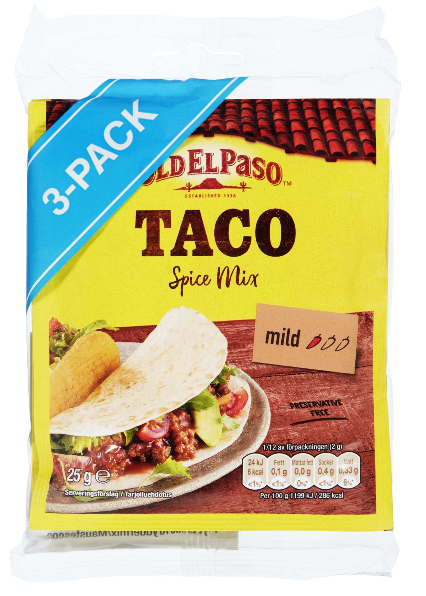 Taco spice mix 3pk  3x25g