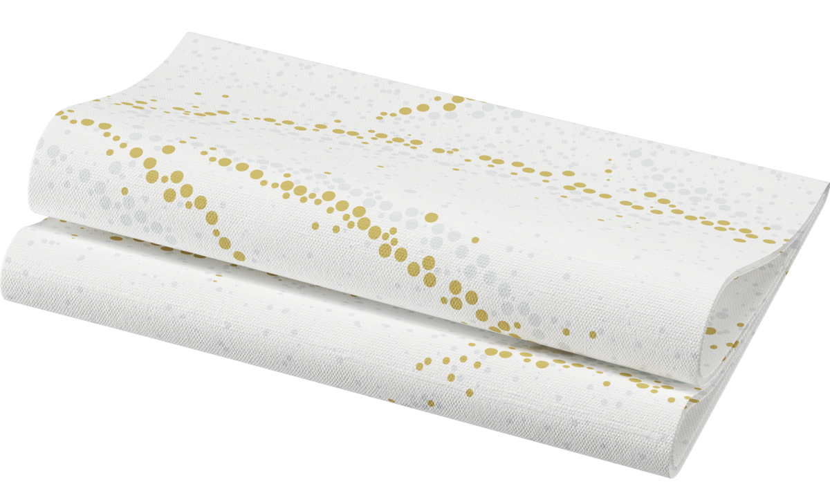 Serviett dunisoft golden stardust hvit 40x40cm  60stk