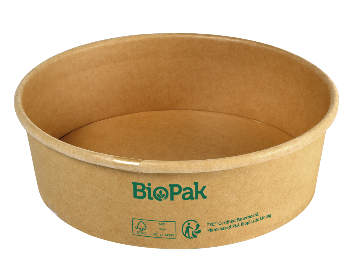 Bowl ronda wide papp/pla brown 500ml   50pce