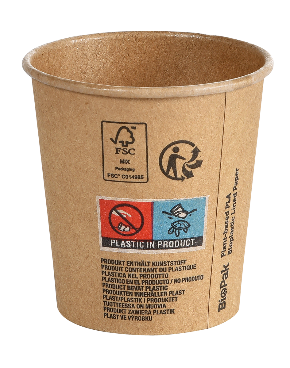Beaker paper/pla 12cl brown  50pce