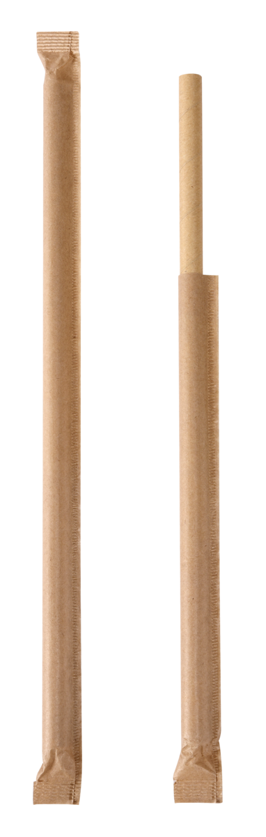 Sugerør papir singelpakket 8x230mm craft 100stk