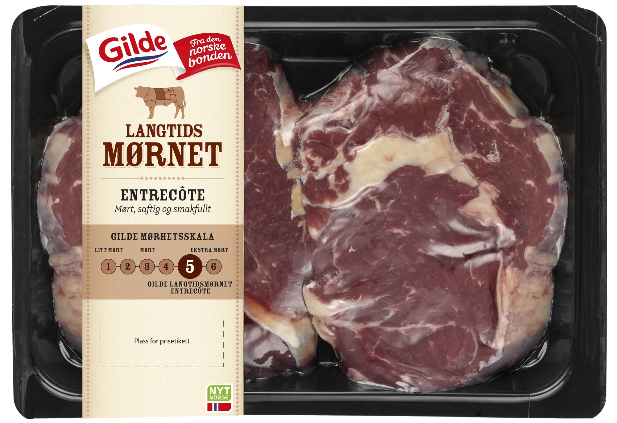 Storfe entrecotekam l.mør sk 5xca380g kg