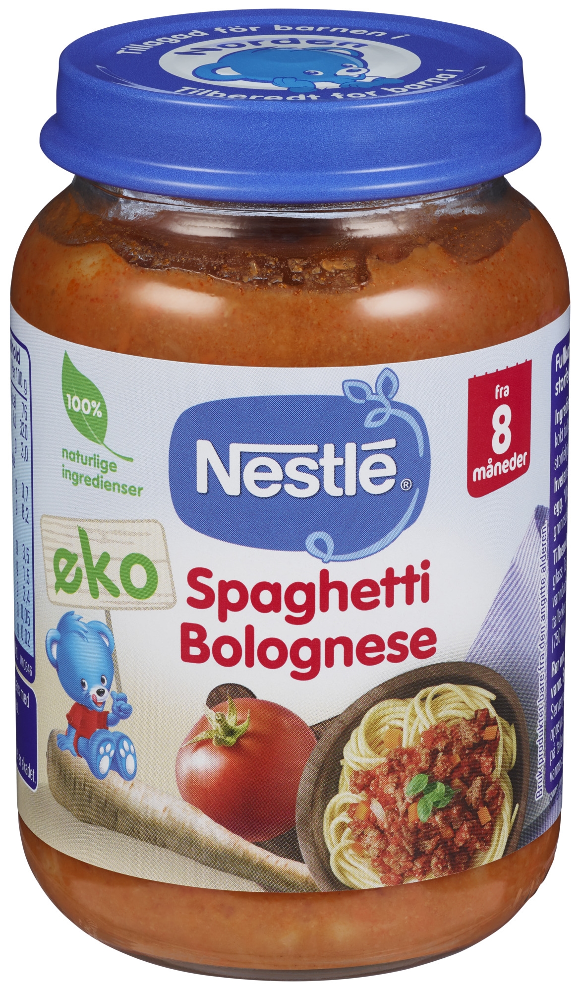 Naturnes spagetti bolognese 8m økol. 190g