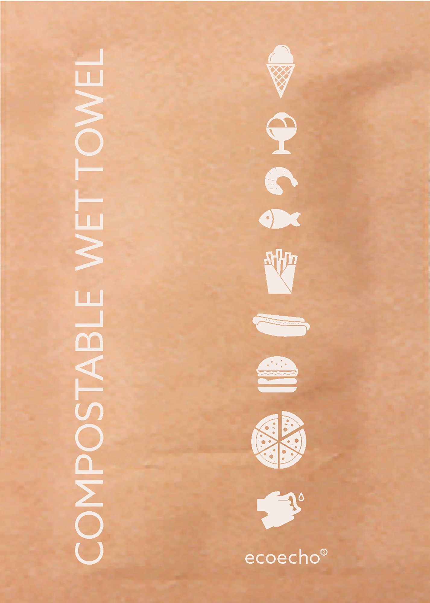Våtserviett 50x70mm compostable     100stk