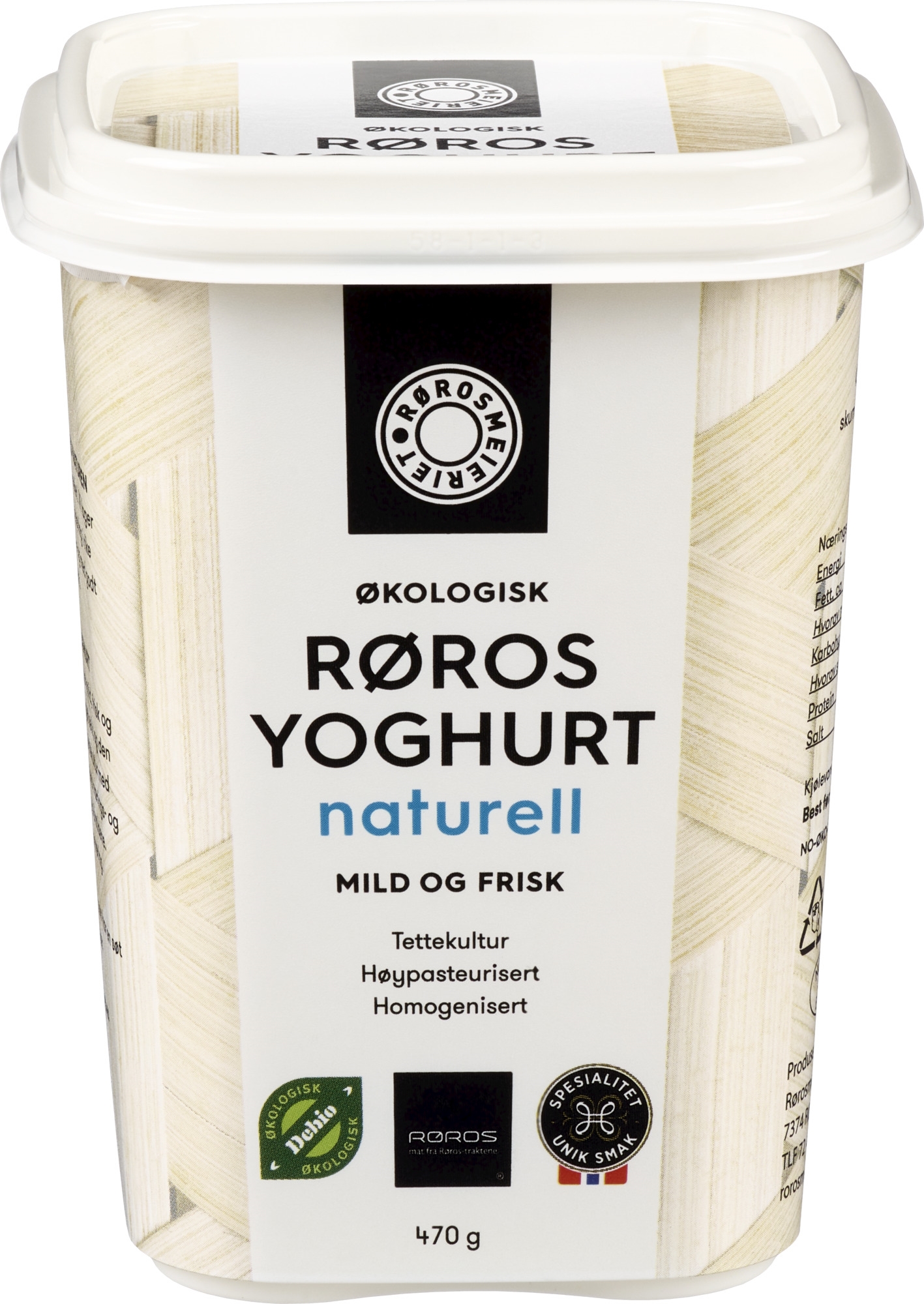 Ecological røros yoghurt natural   470g