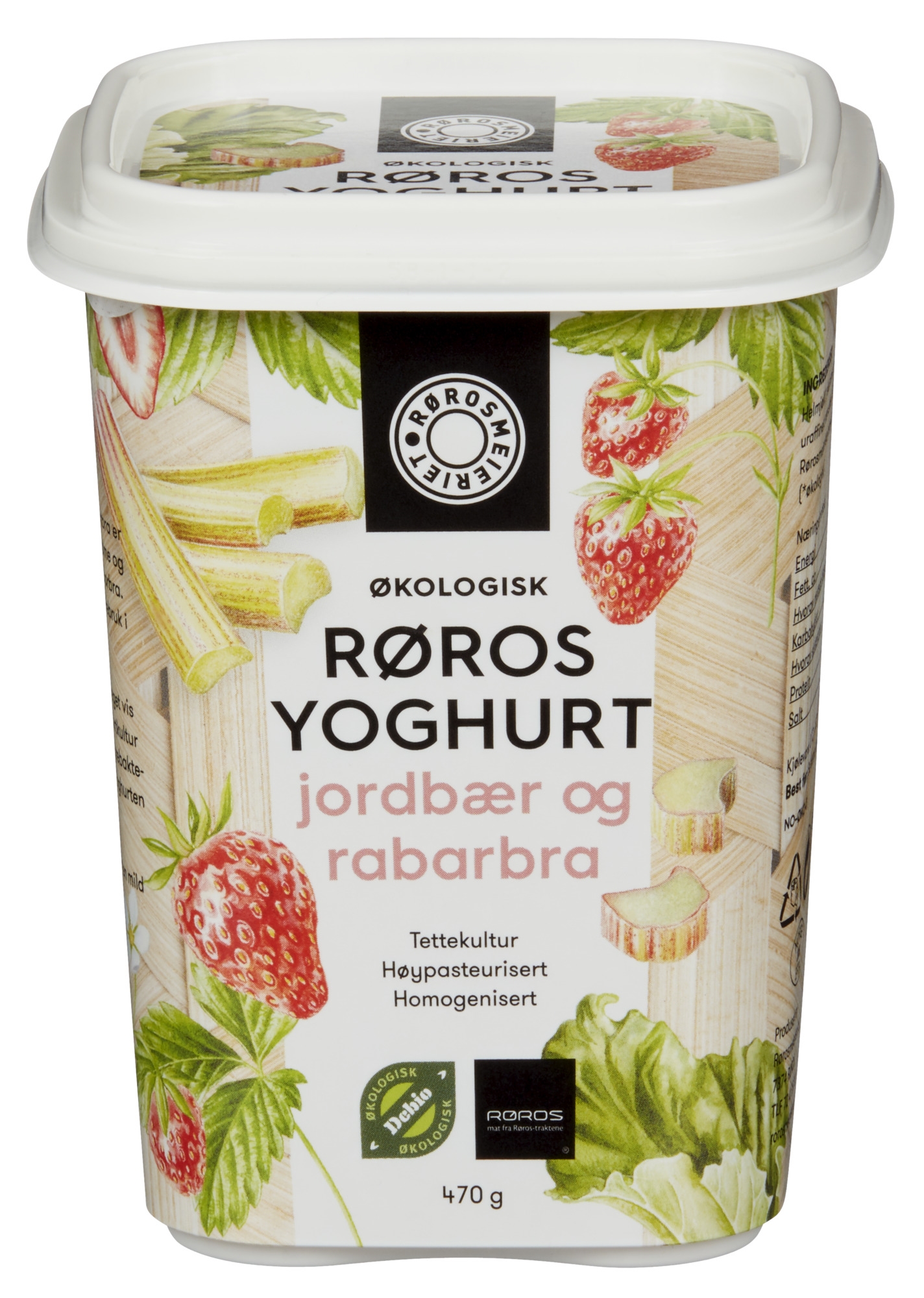 Yoghurt strawberry and rhubarb ecol.  470g