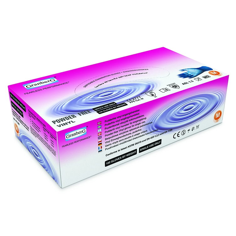 Engangshansker vinyl/pvc blå xl   100stk