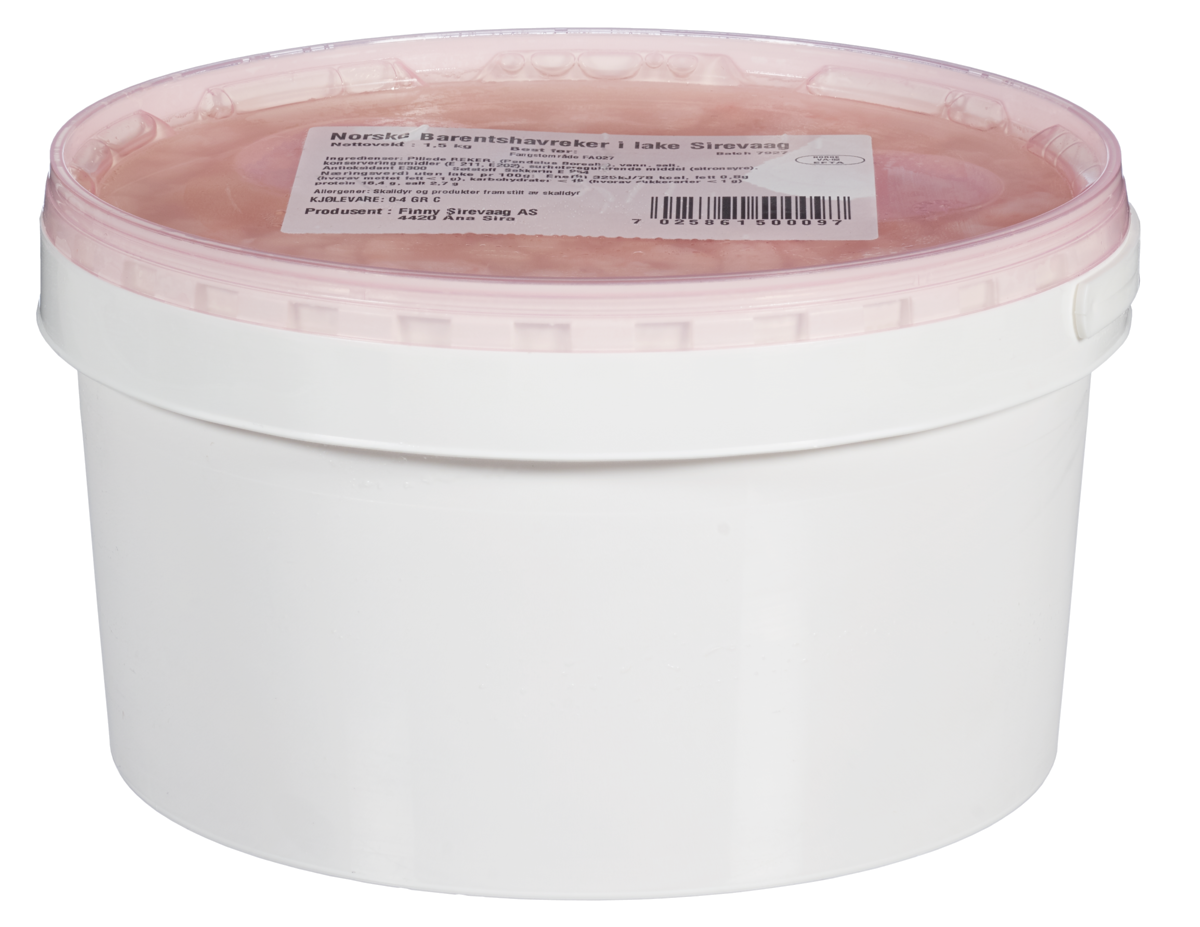 Norwegian shrimps in brine 150-250  1,5kg