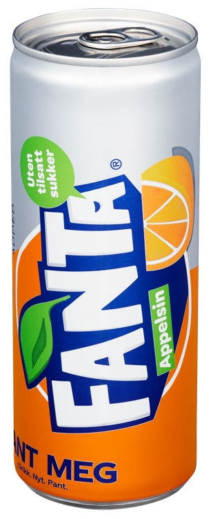 Fanta appelsin no sugar bx 24x0,25l