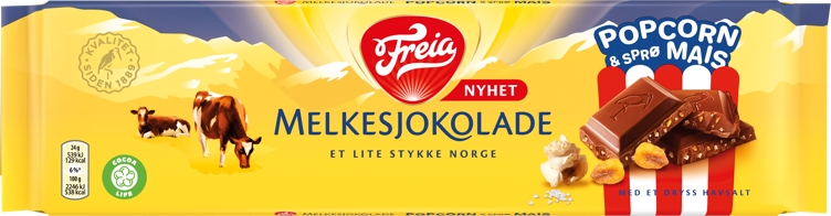 Melkesjokolade popcorn sprø mais&havsalt 190g