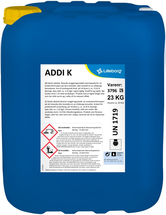 Addi k sterkt alkalisk middel   23kg