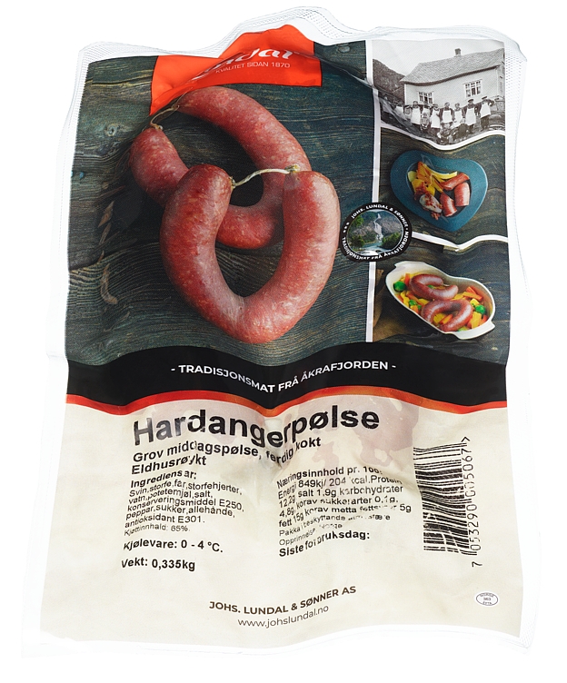Hardangerpølse eldhusrøykt   335g