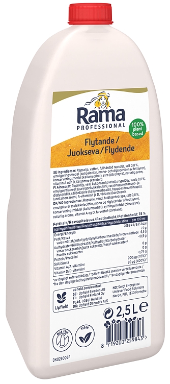 Flytende margarin, melkefri  2,5l
