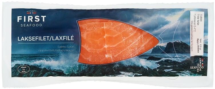 Laksefilet porsjon u/skinn og bein 110-140g   5kg