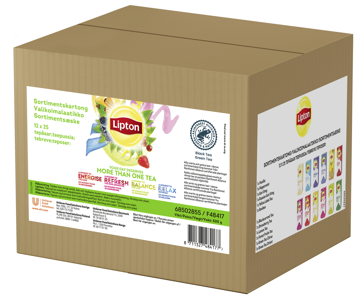 Lipton te assortert 500g   300poser