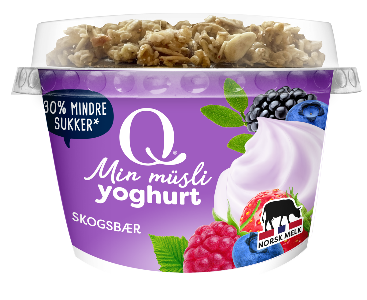 Yoghurt min müsli skogsbær beger 165g