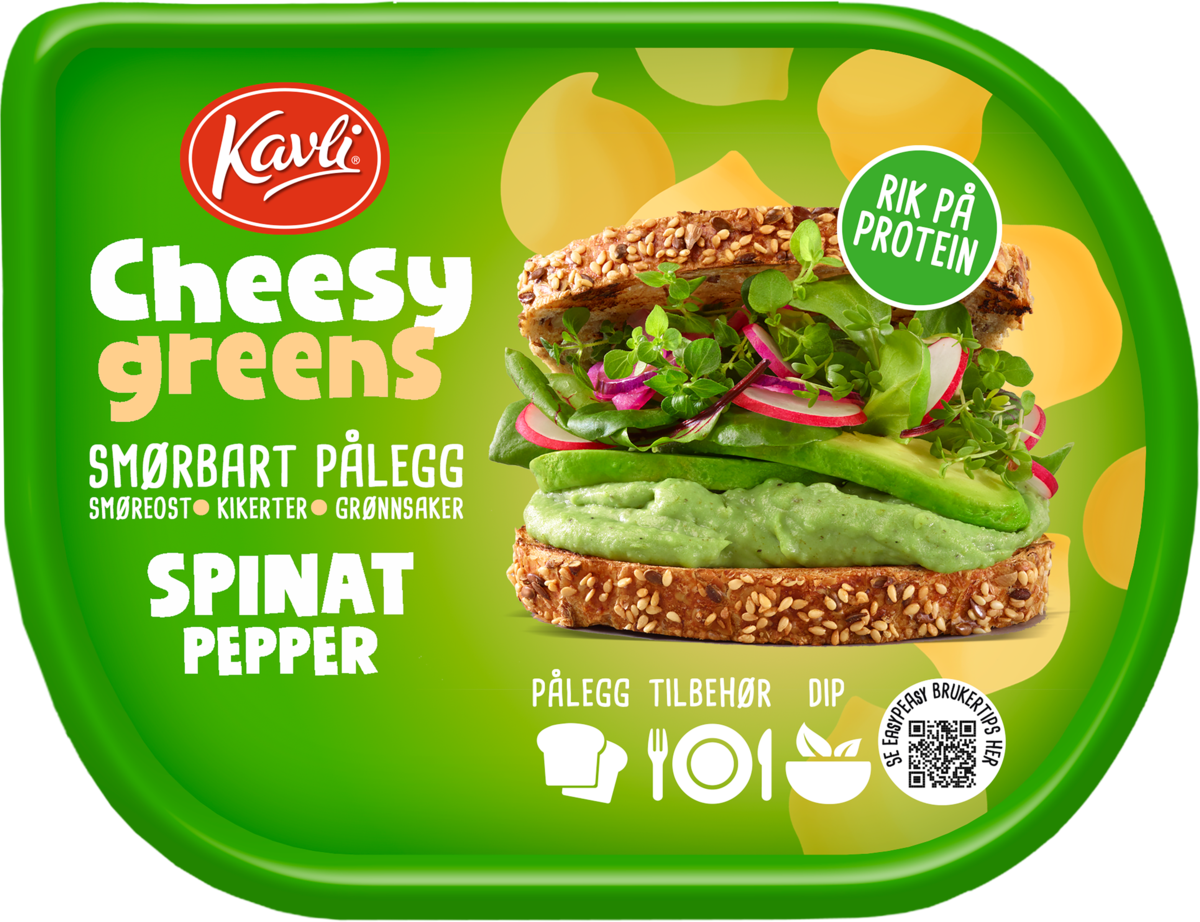 Cheesy greens spinat & pepper beger 165g