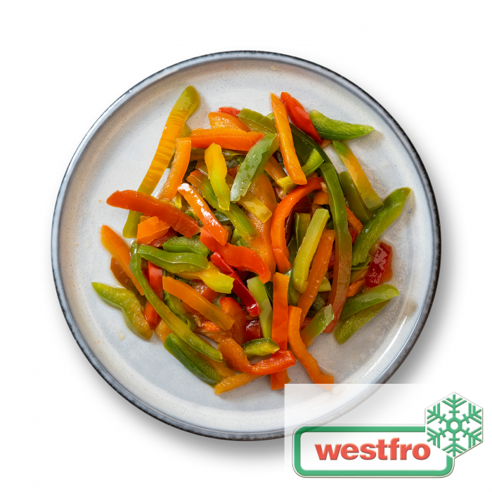 Rød/grønn paprika biter 4x2,5kg t kg