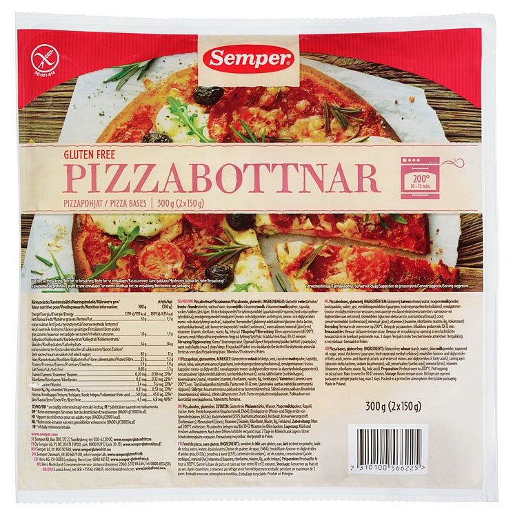 Pizza base gluten-free  300g