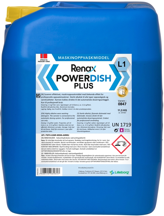 Renax powerdish plus mask.oppvask l1  11,5kg
