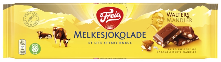 Melkesjokolade walters mandler 200g