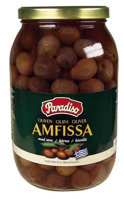 Olives gourmet amfissa black w/stones 2,2kg
