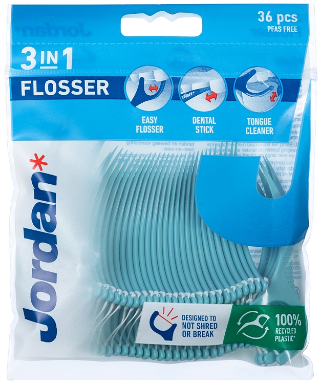 Tanntråd 3-in-1 flosser tråd/skrape/stikker 1stk