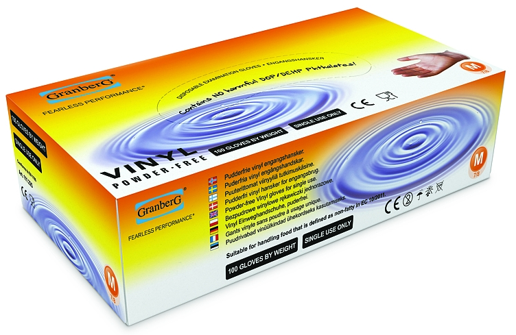 Enganghansker vinyl klar s   100stk