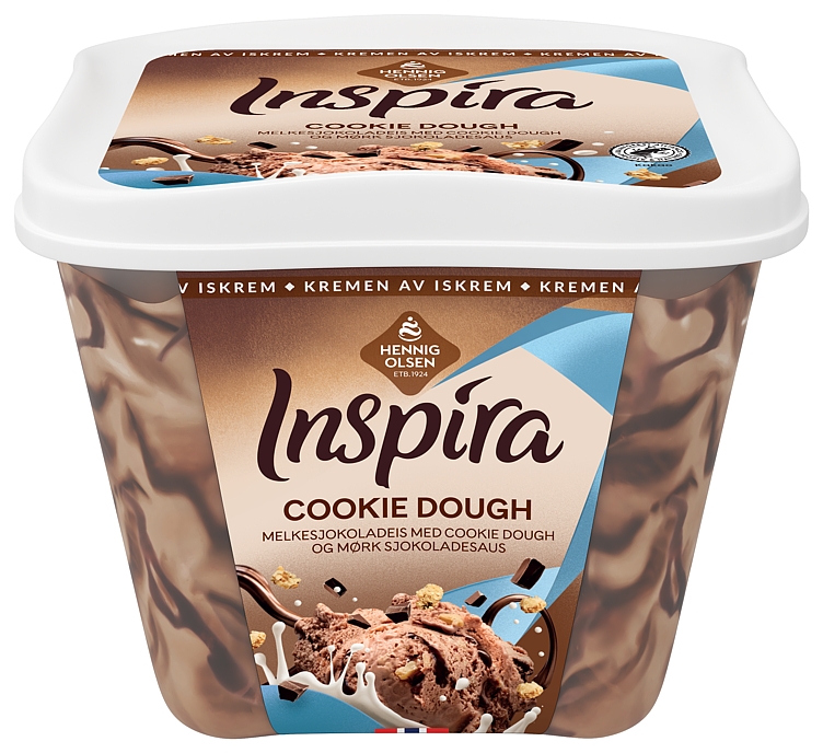 Inspira sjokolade-cookie dough fløteis 0,9l