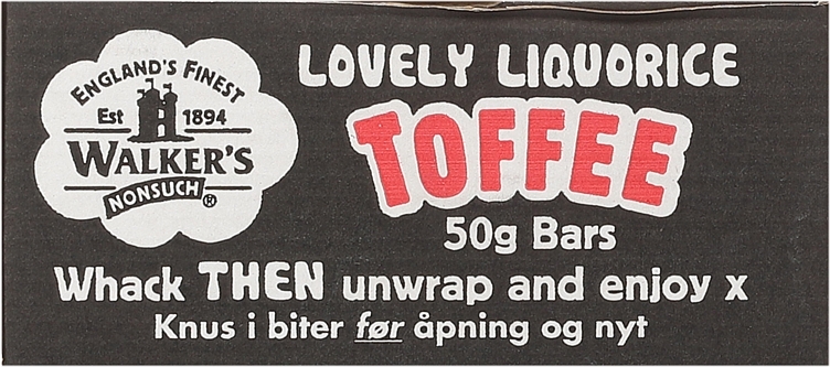 Lovely liquorice toffee bar 50g
