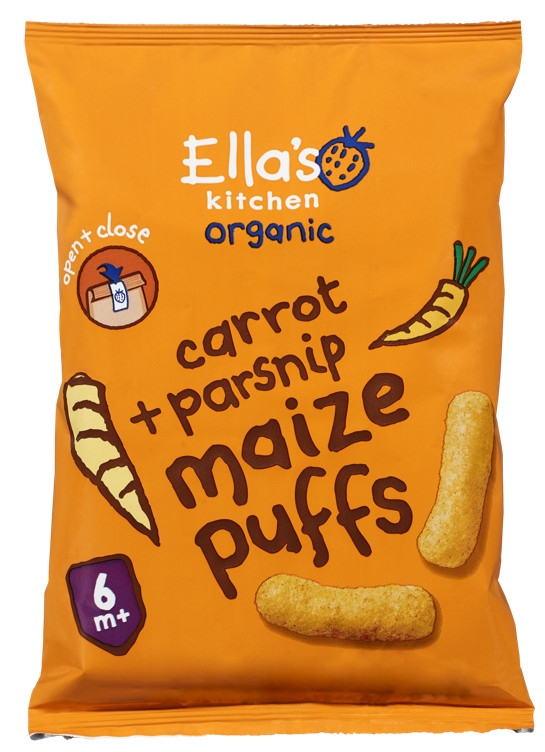 Ellas maize puffs gulrot+pastinakk økol. 20g