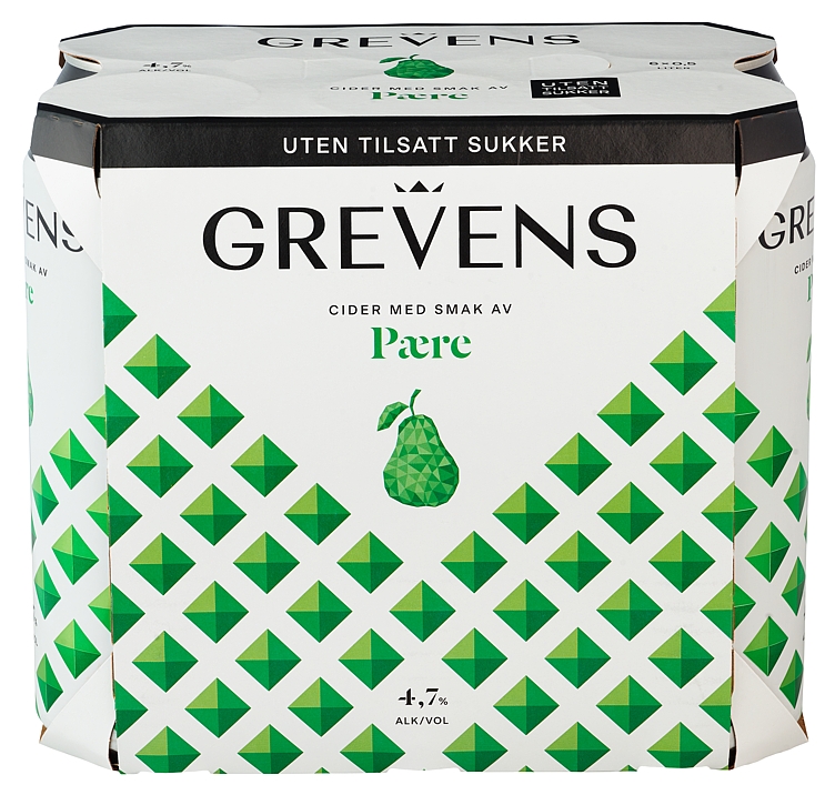 Grevens pærecider uten sukker bx   4,7%   24x50cl