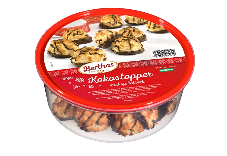 Kokostopper m/sjokolade 350g