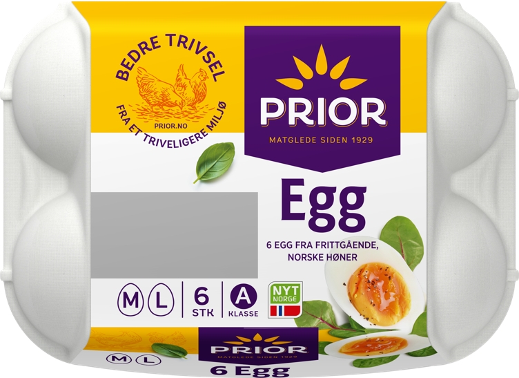 Egg 6 ml frittgående 53-73g 6stk