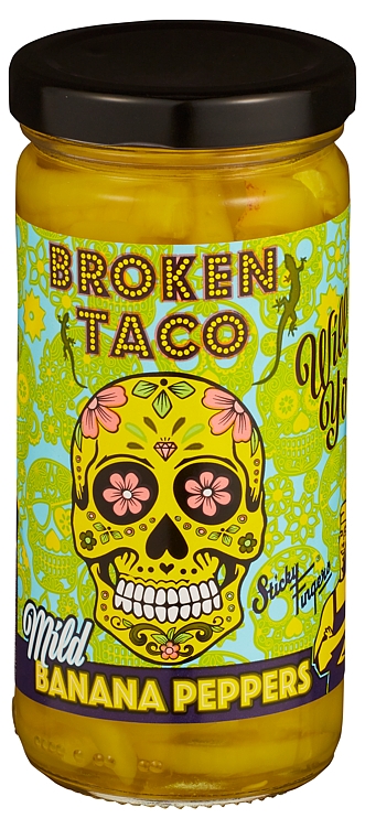 Broken taco mild banana peppers  227g