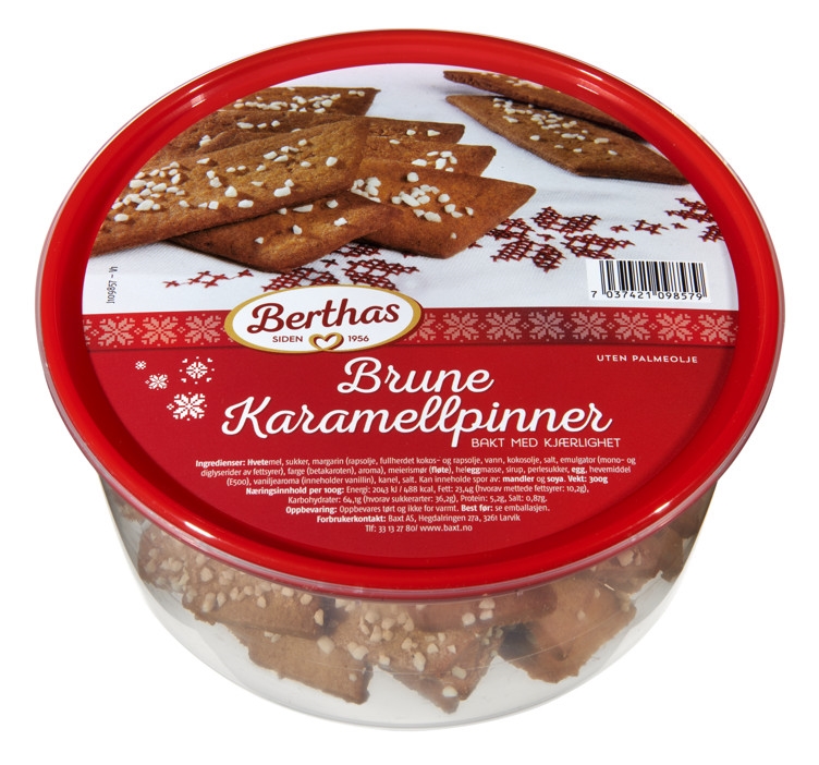 Brune karamellpinner 300g