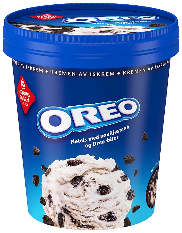 Oreo fløteis med vaniljesmak     450ml