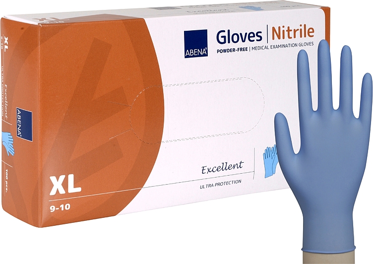 Undersøkelseshanske blå nitril pudderf. xl 100stk