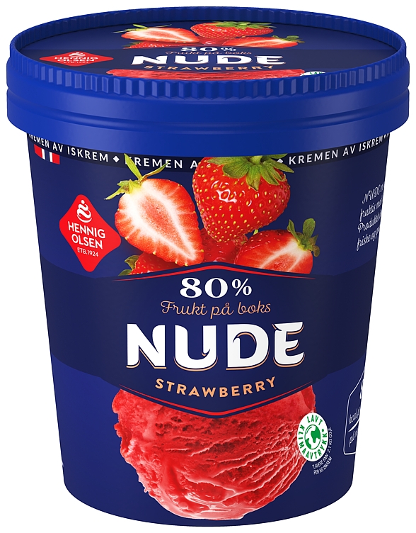 Nude strawberry sorbet 80% frukt   500ml