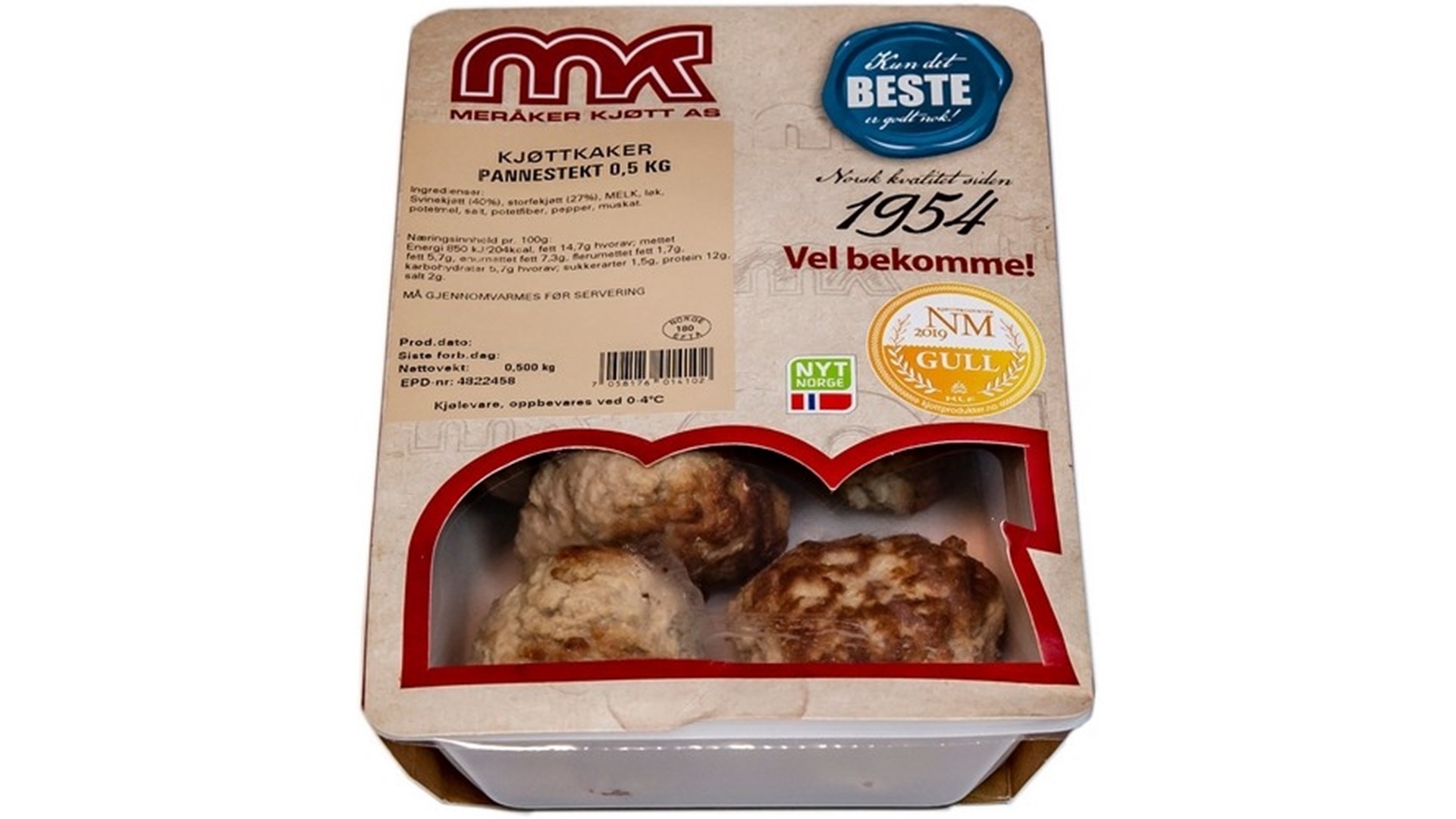 Kjøttkaker pannestekte  2kg  ( 30 stk )