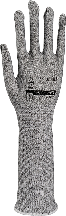 Kutthanske 9 grå hdpe fiber/glassf/spandex/nyl 5lang 1par