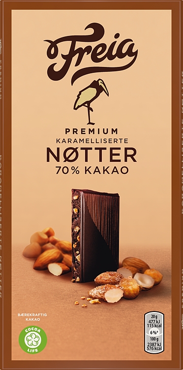 Premium mørk karameliserte nøtter 100g