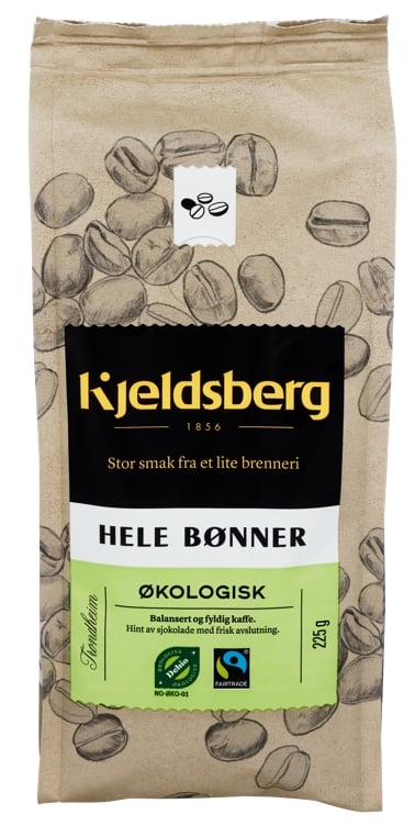 Kaffe hele bønner fair trade økol.   225g